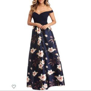Windsor Floral / Off Shoulder Gown